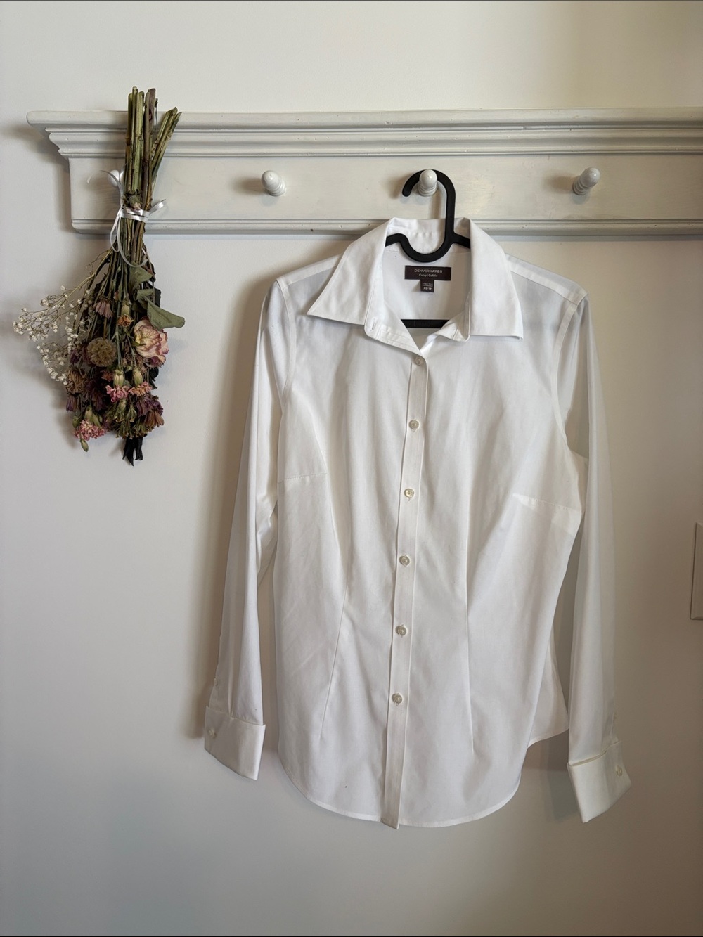 Denver Hayes White Button-Down Long-Sleeve Dress Shirt